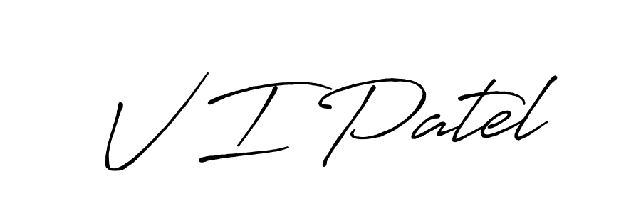 Use a signature maker to create a handwritten signature online. With this signature software, you can design (Antro_Vectra_Bolder) your own signature for name V I Patel. V I Patel signature style 7 images and pictures png