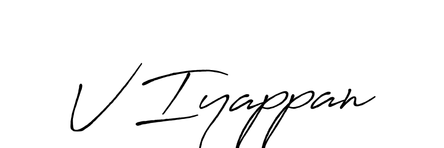 Make a beautiful signature design for name V Iyappan. With this signature (Antro_Vectra_Bolder) style, you can create a handwritten signature for free. V Iyappan signature style 7 images and pictures png