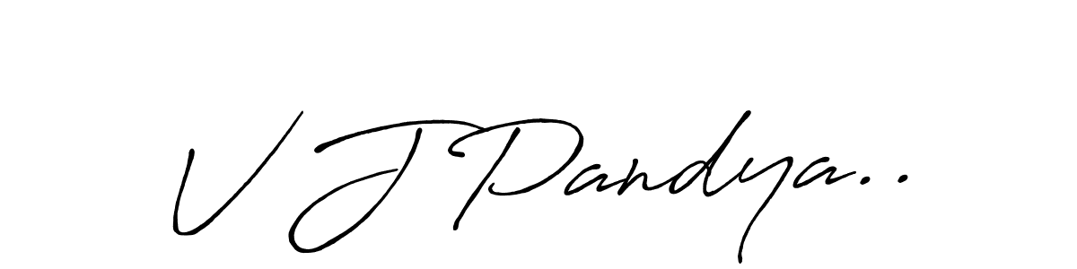 Design your own signature with our free online signature maker. With this signature software, you can create a handwritten (Antro_Vectra_Bolder) signature for name V J Pandya... V J Pandya.. signature style 7 images and pictures png