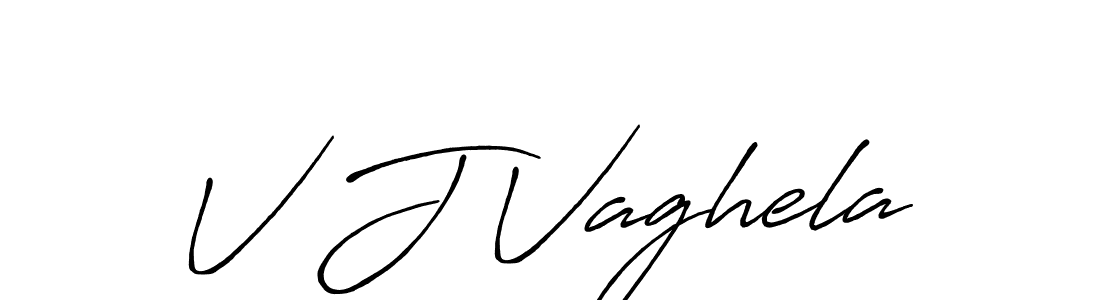 Design your own signature with our free online signature maker. With this signature software, you can create a handwritten (Antro_Vectra_Bolder) signature for name V J Vaghela. V J Vaghela signature style 7 images and pictures png