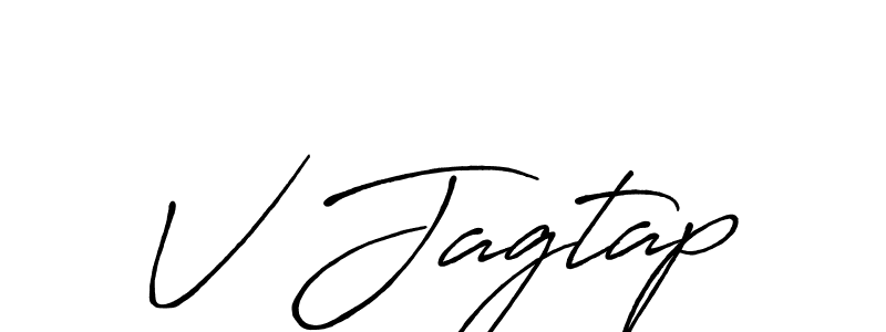 How to make V Jagtap signature? Antro_Vectra_Bolder is a professional autograph style. Create handwritten signature for V Jagtap name. V Jagtap signature style 7 images and pictures png