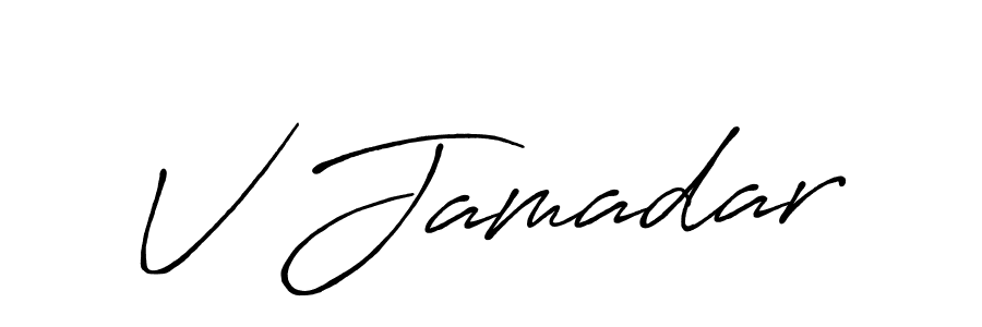 Also You can easily find your signature by using the search form. We will create V Jamadar name handwritten signature images for you free of cost using Antro_Vectra_Bolder sign style. V Jamadar signature style 7 images and pictures png