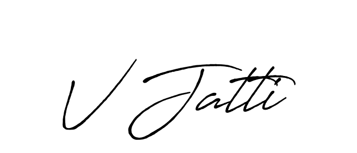 Create a beautiful signature design for name V Jatti. With this signature (Antro_Vectra_Bolder) fonts, you can make a handwritten signature for free. V Jatti signature style 7 images and pictures png