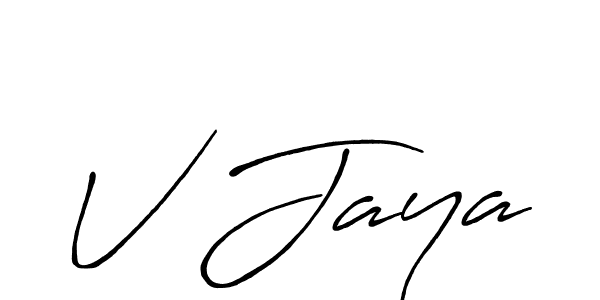 Make a beautiful signature design for name V Jaya. With this signature (Antro_Vectra_Bolder) style, you can create a handwritten signature for free. V Jaya signature style 7 images and pictures png