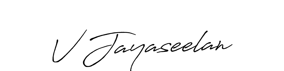 if you are searching for the best signature style for your name V Jayaseelan. so please give up your signature search. here we have designed multiple signature styles  using Antro_Vectra_Bolder. V Jayaseelan signature style 7 images and pictures png