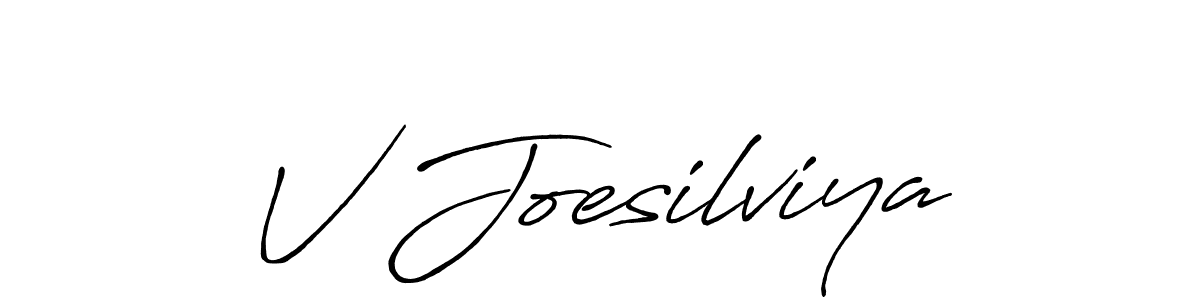 The best way (Antro_Vectra_Bolder) to make a short signature is to pick only two or three words in your name. The name V Joesilviya include a total of six letters. For converting this name. V Joesilviya signature style 7 images and pictures png