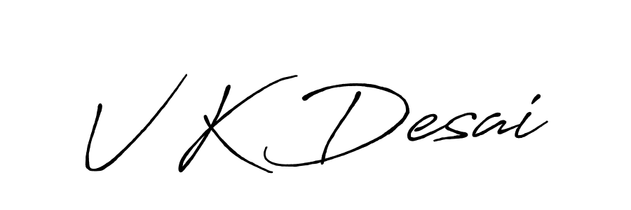 Make a beautiful signature design for name V K Desai. Use this online signature maker to create a handwritten signature for free. V K Desai signature style 7 images and pictures png