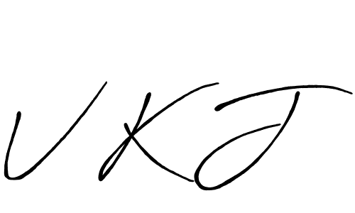 It looks lik you need a new signature style for name V K J. Design unique handwritten (Antro_Vectra_Bolder) signature with our free signature maker in just a few clicks. V K J signature style 7 images and pictures png