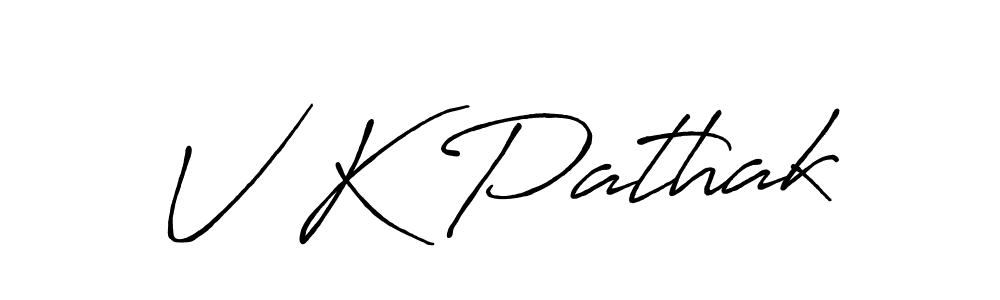 How to make V K Pathak name signature. Use Antro_Vectra_Bolder style for creating short signs online. This is the latest handwritten sign. V K Pathak signature style 7 images and pictures png
