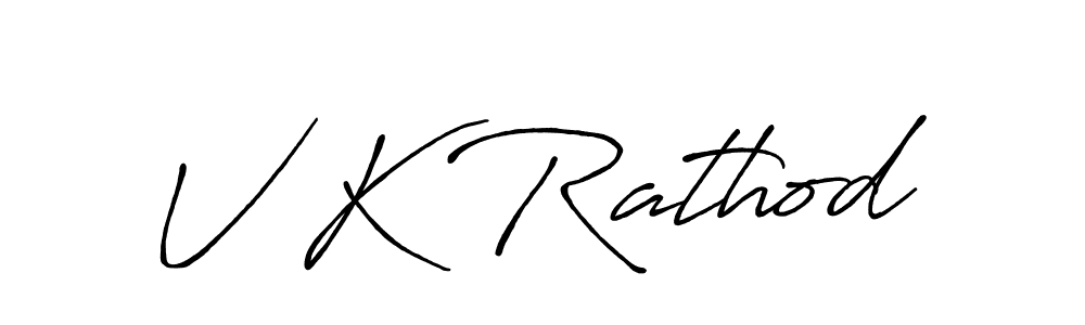 Create a beautiful signature design for name V K Rathod. With this signature (Antro_Vectra_Bolder) fonts, you can make a handwritten signature for free. V K Rathod signature style 7 images and pictures png
