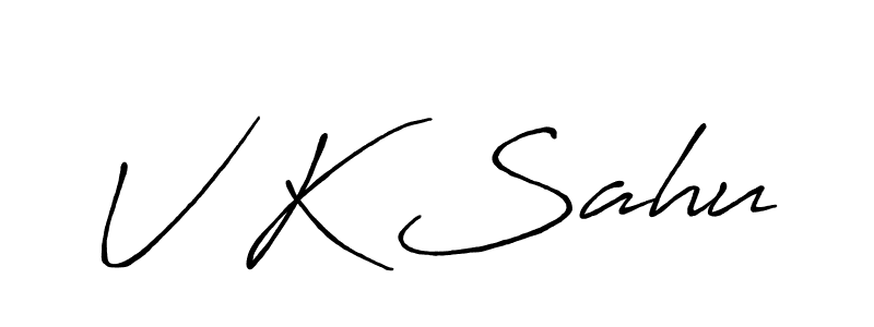 Also we have V K Sahu name is the best signature style. Create professional handwritten signature collection using Antro_Vectra_Bolder autograph style. V K Sahu signature style 7 images and pictures png