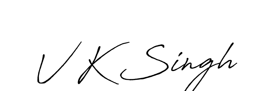 Also You can easily find your signature by using the search form. We will create V K Singh name handwritten signature images for you free of cost using Antro_Vectra_Bolder sign style. V K Singh signature style 7 images and pictures png