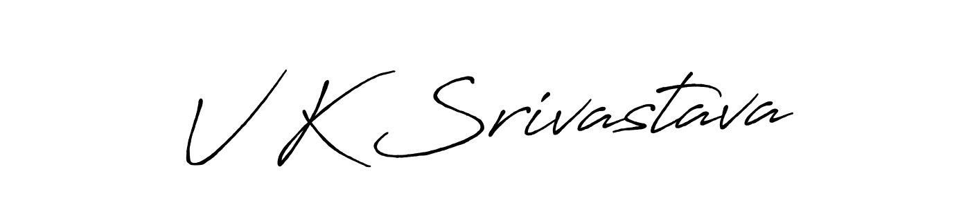 Make a beautiful signature design for name V K Srivastava. With this signature (Antro_Vectra_Bolder) style, you can create a handwritten signature for free. V K Srivastava signature style 7 images and pictures png
