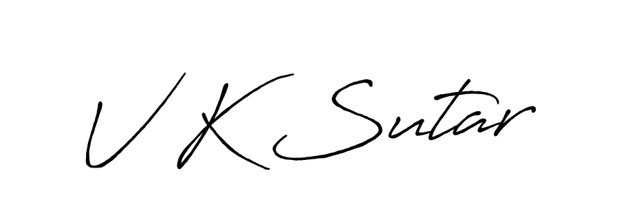 Use a signature maker to create a handwritten signature online. With this signature software, you can design (Antro_Vectra_Bolder) your own signature for name V K Sutar. V K Sutar signature style 7 images and pictures png
