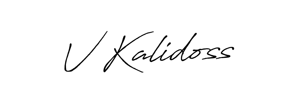 Similarly Antro_Vectra_Bolder is the best handwritten signature design. Signature creator online .You can use it as an online autograph creator for name V Kalidoss. V Kalidoss signature style 7 images and pictures png