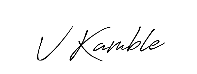 Use a signature maker to create a handwritten signature online. With this signature software, you can design (Antro_Vectra_Bolder) your own signature for name V Kamble. V Kamble signature style 7 images and pictures png