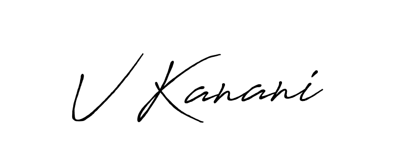 How to make V Kanani signature? Antro_Vectra_Bolder is a professional autograph style. Create handwritten signature for V Kanani name. V Kanani signature style 7 images and pictures png