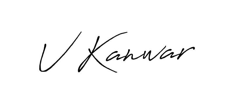 The best way (Antro_Vectra_Bolder) to make a short signature is to pick only two or three words in your name. The name V Kanwar include a total of six letters. For converting this name. V Kanwar signature style 7 images and pictures png