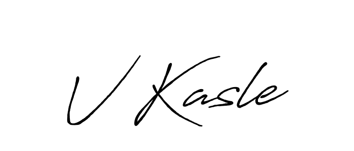 How to make V Kasle name signature. Use Antro_Vectra_Bolder style for creating short signs online. This is the latest handwritten sign. V Kasle signature style 7 images and pictures png