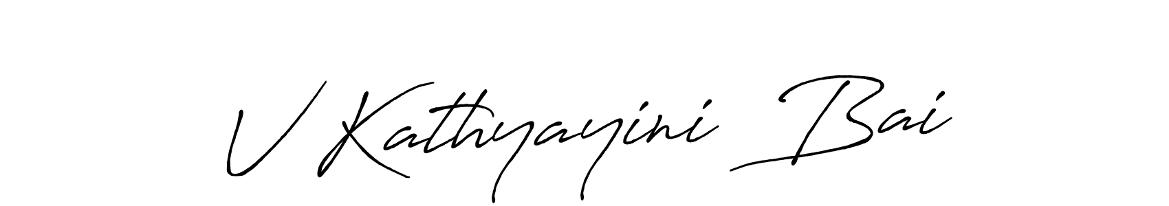 Also You can easily find your signature by using the search form. We will create V Kathyayini  Bai name handwritten signature images for you free of cost using Antro_Vectra_Bolder sign style. V Kathyayini  Bai signature style 7 images and pictures png