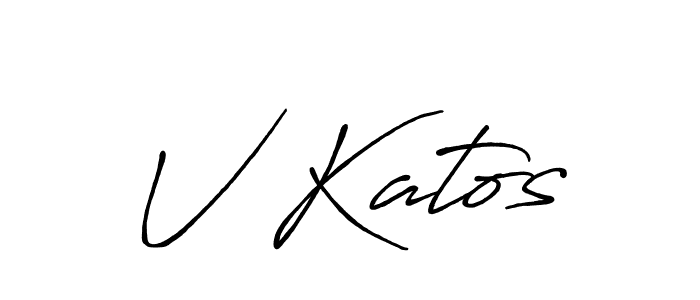 How to make V Katos signature? Antro_Vectra_Bolder is a professional autograph style. Create handwritten signature for V Katos name. V Katos signature style 7 images and pictures png