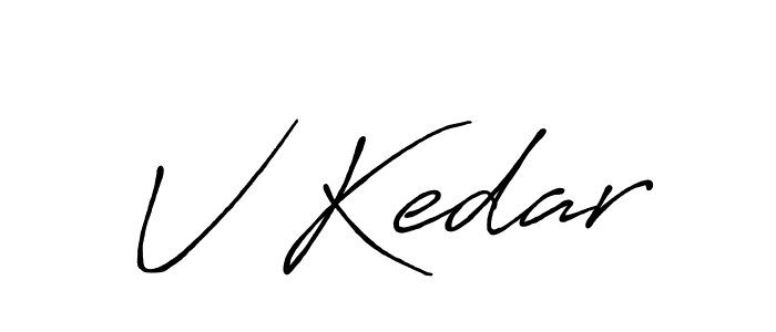 Also we have V Kedar name is the best signature style. Create professional handwritten signature collection using Antro_Vectra_Bolder autograph style. V Kedar signature style 7 images and pictures png