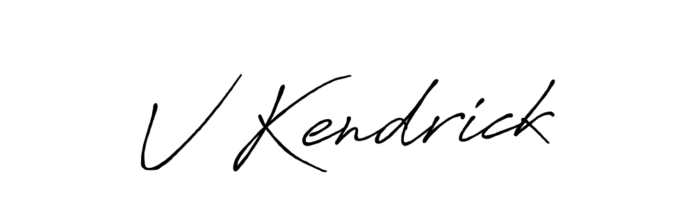 Also we have V Kendrick name is the best signature style. Create professional handwritten signature collection using Antro_Vectra_Bolder autograph style. V Kendrick signature style 7 images and pictures png