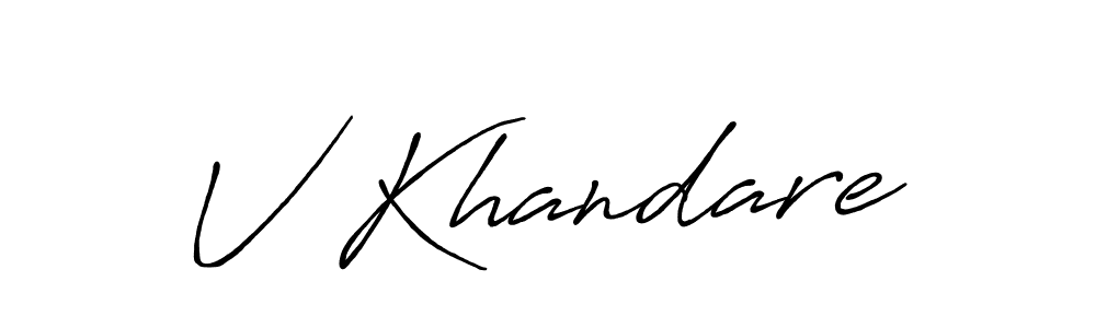 Create a beautiful signature design for name V Khandare. With this signature (Antro_Vectra_Bolder) fonts, you can make a handwritten signature for free. V Khandare signature style 7 images and pictures png