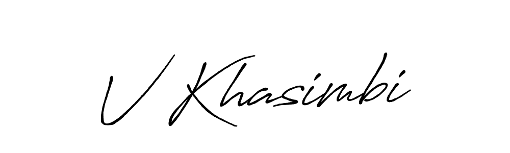 Make a beautiful signature design for name V Khasimbi. With this signature (Antro_Vectra_Bolder) style, you can create a handwritten signature for free. V Khasimbi signature style 7 images and pictures png