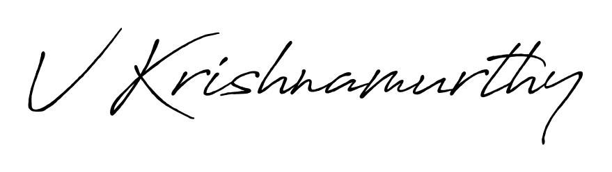 Create a beautiful signature design for name V Krishnamurthy. With this signature (Antro_Vectra_Bolder) fonts, you can make a handwritten signature for free. V Krishnamurthy signature style 7 images and pictures png