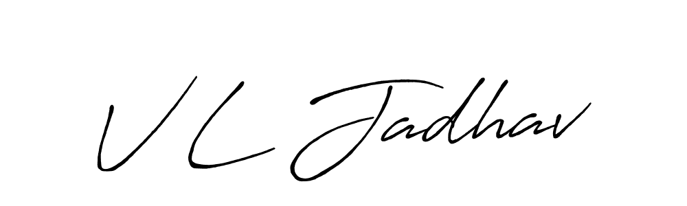 Also You can easily find your signature by using the search form. We will create V L Jadhav name handwritten signature images for you free of cost using Antro_Vectra_Bolder sign style. V L Jadhav signature style 7 images and pictures png