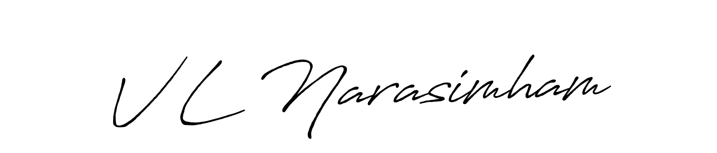 How to make V L Narasimham signature? Antro_Vectra_Bolder is a professional autograph style. Create handwritten signature for V L Narasimham name. V L Narasimham signature style 7 images and pictures png