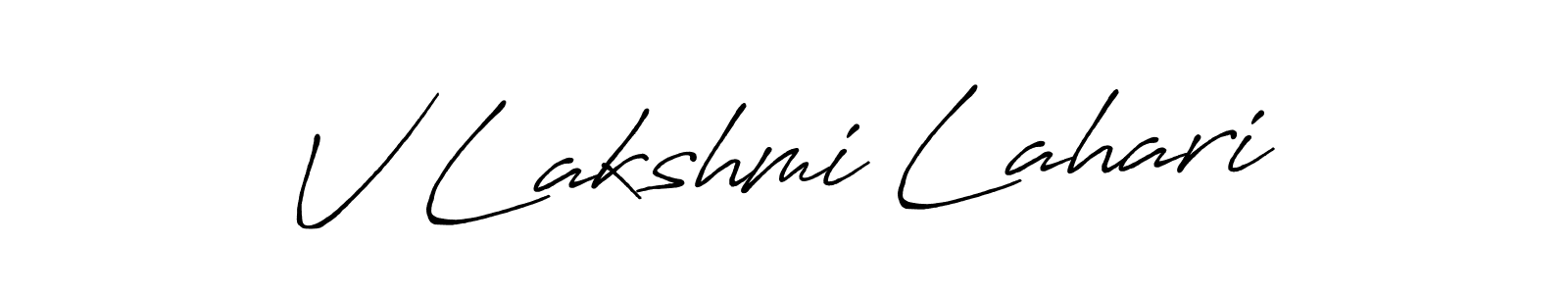 This is the best signature style for the V Lakshmi Lahari name. Also you like these signature font (Antro_Vectra_Bolder). Mix name signature. V Lakshmi Lahari signature style 7 images and pictures png