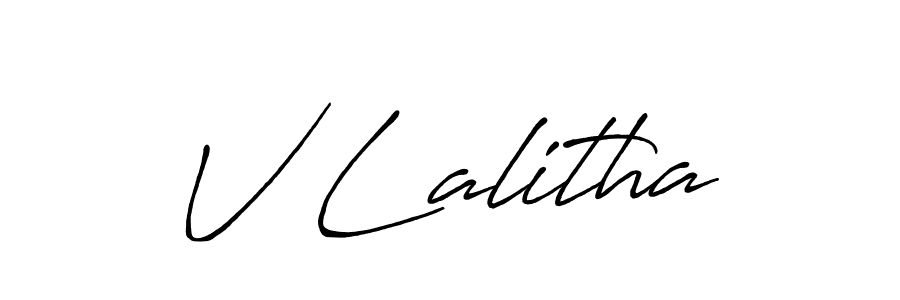 You should practise on your own different ways (Antro_Vectra_Bolder) to write your name (V Lalitha) in signature. don't let someone else do it for you. V Lalitha signature style 7 images and pictures png