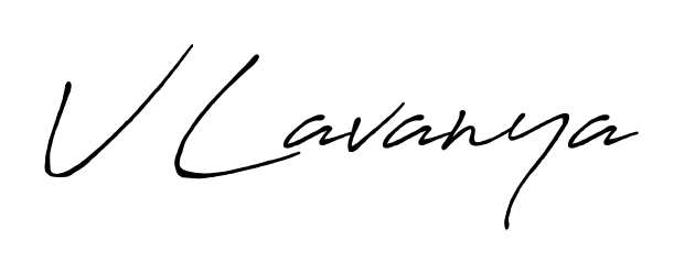 The Antro_Vectra_Bolder typeface gives name V Lavanya a refined look. Suitable for certificates, diplomas, and official verification. V Lavanya signature style 7 images and pictures png