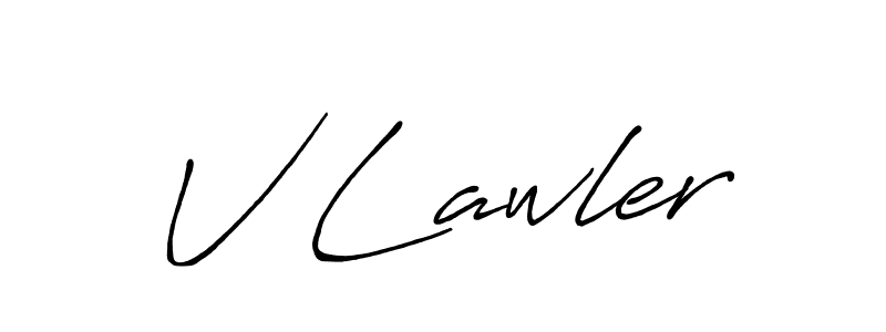 How to make V Lawler name signature. Use Antro_Vectra_Bolder style for creating short signs online. This is the latest handwritten sign. V Lawler signature style 7 images and pictures png