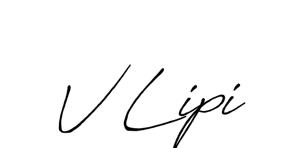 Use a signature maker to create a handwritten signature online. With this signature software, you can design (Antro_Vectra_Bolder) your own signature for name V Lipi. V Lipi signature style 7 images and pictures png