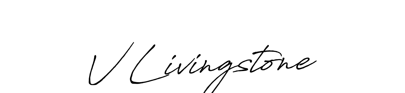 Antro_Vectra_Bolder is a professional signature style that is perfect for those who want to add a touch of class to their signature. It is also a great choice for those who want to make their signature more unique. Get V Livingstone name to fancy signature for free. V Livingstone signature style 7 images and pictures png