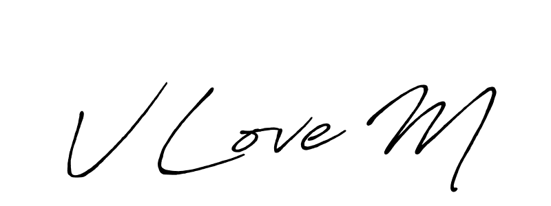 How to Draw V Love M signature style? Antro_Vectra_Bolder is a latest design signature styles for name V Love M. V Love M signature style 7 images and pictures png
