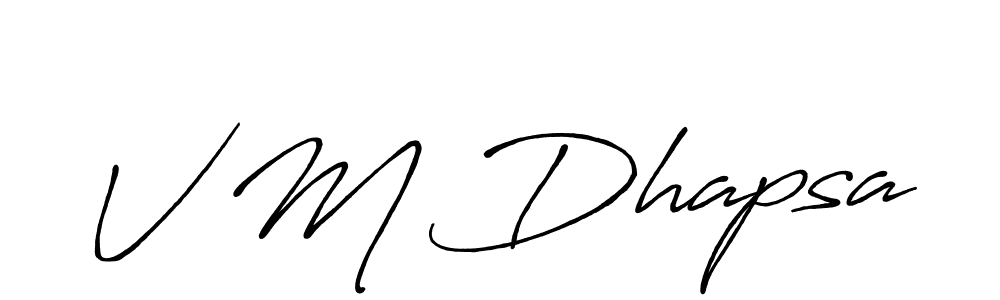 Also You can easily find your signature by using the search form. We will create V M Dhapsa name handwritten signature images for you free of cost using Antro_Vectra_Bolder sign style. V M Dhapsa signature style 7 images and pictures png