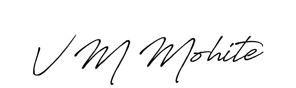 Also You can easily find your signature by using the search form. We will create V M Mohite name handwritten signature images for you free of cost using Antro_Vectra_Bolder sign style. V M Mohite signature style 7 images and pictures png