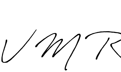 Design your own signature with our free online signature maker. With this signature software, you can create a handwritten (Antro_Vectra_Bolder) signature for name V M R. V M R signature style 7 images and pictures png