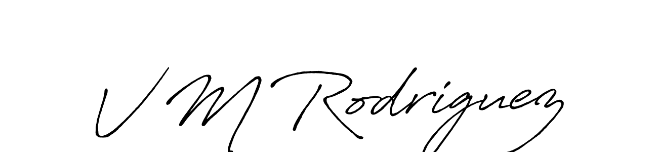 It looks lik you need a new signature style for name V M Rodriguez. Design unique handwritten (Antro_Vectra_Bolder) signature with our free signature maker in just a few clicks. V M Rodriguez signature style 7 images and pictures png