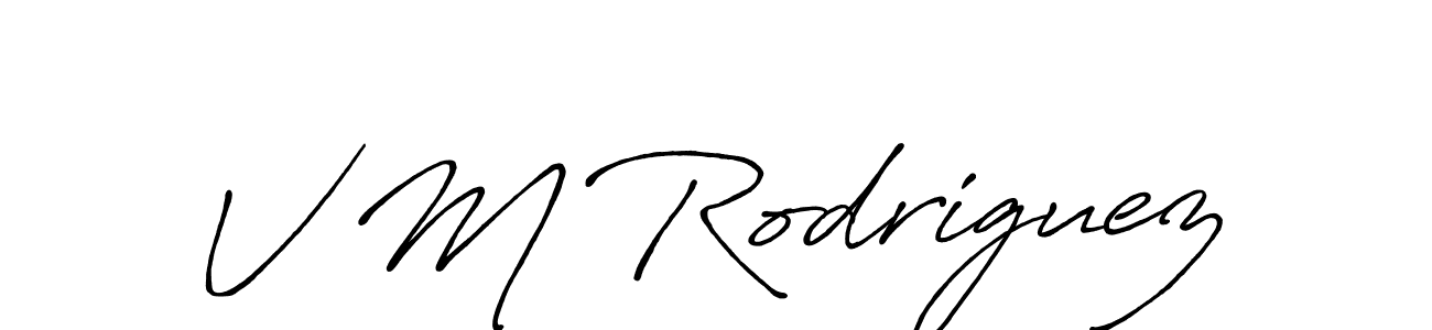 Also we have V M Rodriguez name is the best signature style. Create professional handwritten signature collection using Antro_Vectra_Bolder autograph style. V M Rodriguez signature style 7 images and pictures png
