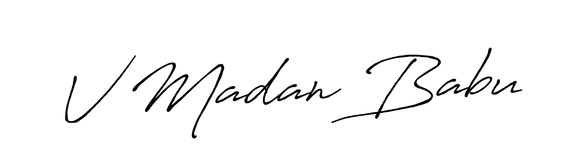 Best and Professional Signature Style for V Madan Babu. Antro_Vectra_Bolder Best Signature Style Collection. V Madan Babu signature style 7 images and pictures png