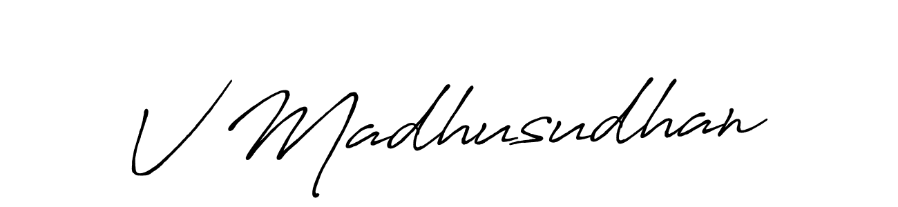 This is the best signature style for the V Madhusudhan name. Also you like these signature font (Antro_Vectra_Bolder). Mix name signature. V Madhusudhan signature style 7 images and pictures png