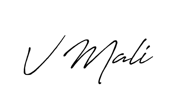 Make a beautiful signature design for name V Mali. With this signature (Antro_Vectra_Bolder) style, you can create a handwritten signature for free. V Mali signature style 7 images and pictures png