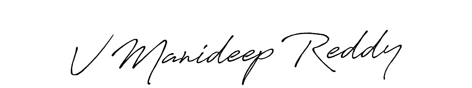V Manideep Reddy stylish signature style. Best Handwritten Sign (Antro_Vectra_Bolder) for my name. Handwritten Signature Collection Ideas for my name V Manideep Reddy. V Manideep Reddy signature style 7 images and pictures png