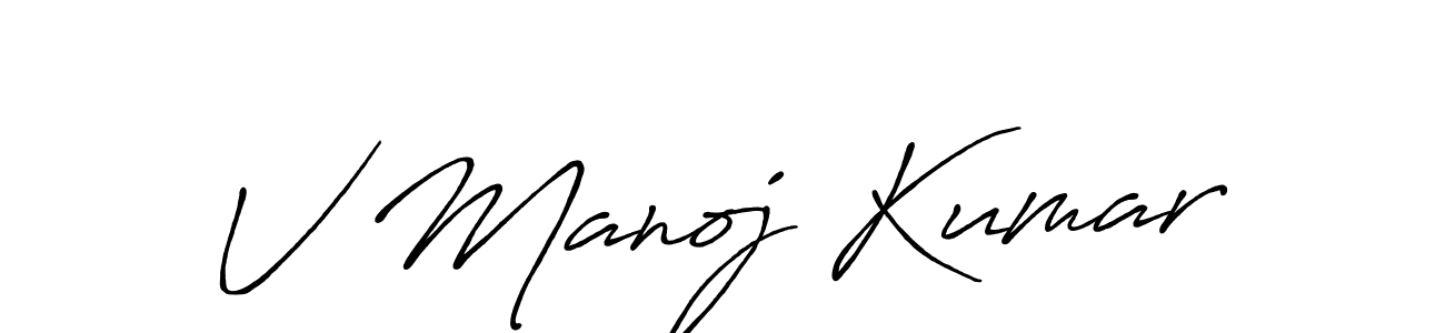 How to make V Manoj Kumar signature? Antro_Vectra_Bolder is a professional autograph style. Create handwritten signature for V Manoj Kumar name. V Manoj Kumar signature style 7 images and pictures png