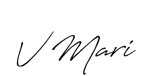 How to make V Mari signature? Antro_Vectra_Bolder is a professional autograph style. Create handwritten signature for V Mari name. V Mari signature style 7 images and pictures png